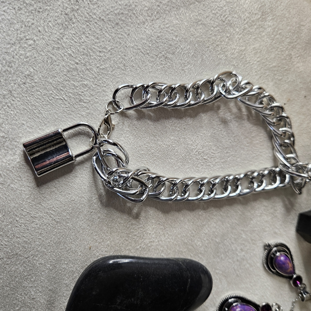 Silver Lock Anklet